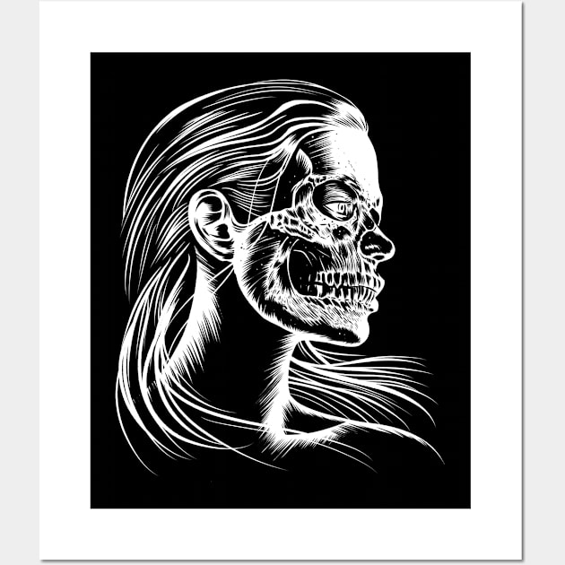 Skull Girl Wall Art by albertocubatas